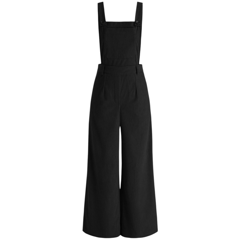 CIDER Black Corduroy Wide Leg Overalls Jumpsuit Adjustable Straps Size‎ XL